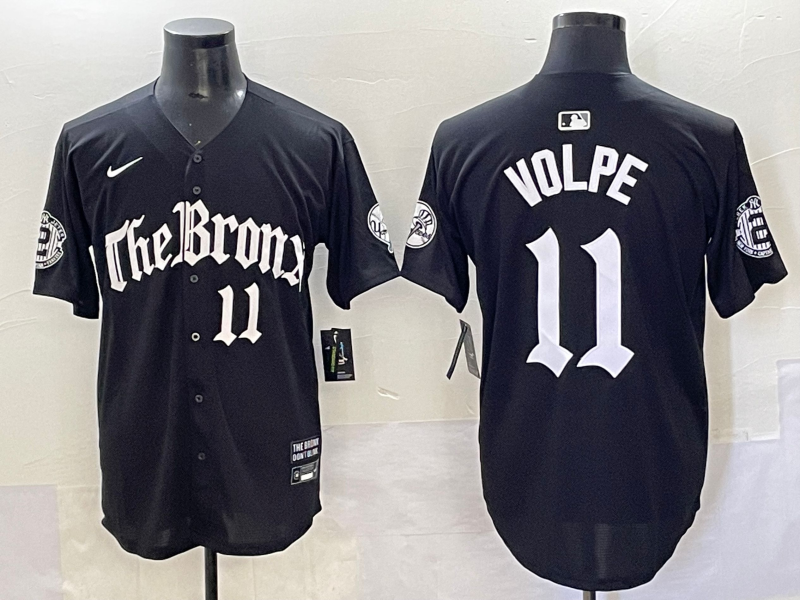 Men's New York Yankees Anthony Volpe #11 Black Alternate Limited Jersey